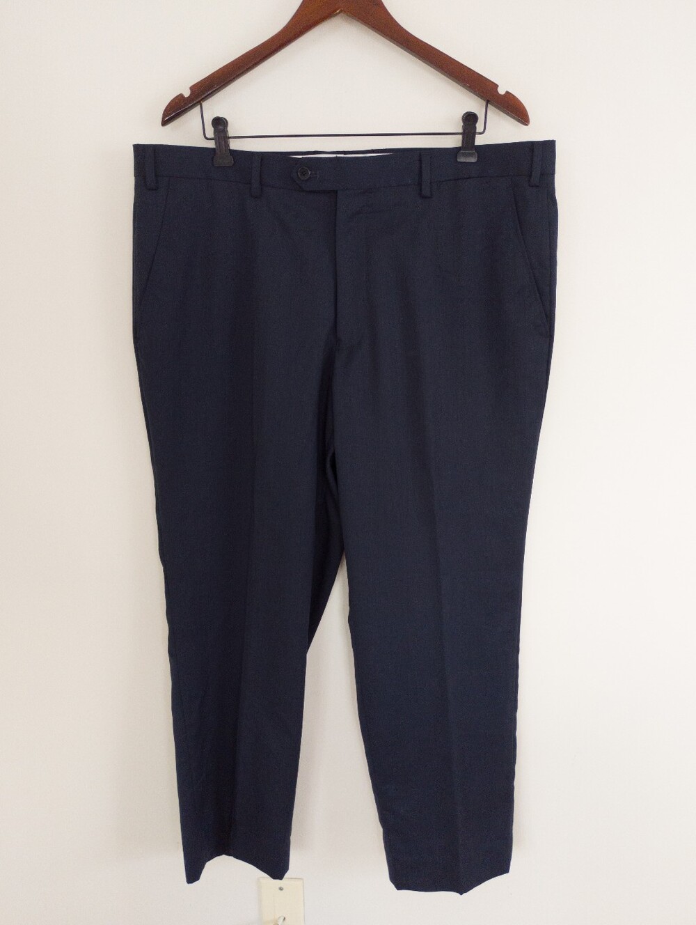 BALMAIN Men’s Navy Blue Wool Blend Dress Pants Trousers Size 40R